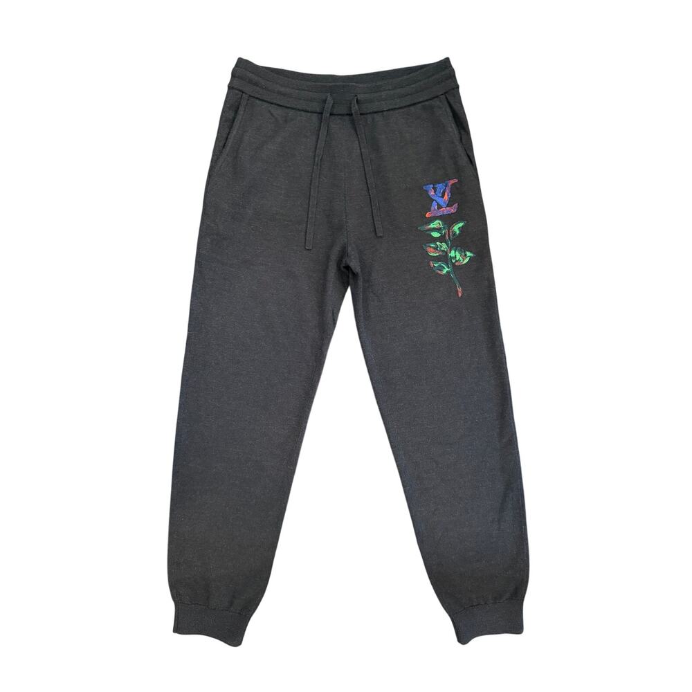 Size L - Louis Vuitton Flower Embroidered Sweatpants